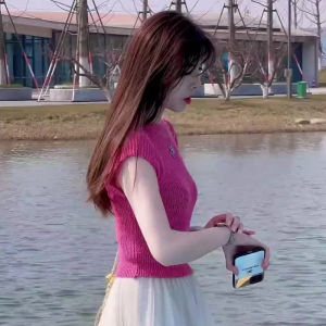 Dễ Thương Bộ Đồ Hai Mảnh Dệt Kim Tay Ngắn Màu Tươi Sữa Thời Trang Tinh Khiết Thời Trang Fairy Lễ Phục Dành Cho Phụ Nữ Trẻ Từ 18-25 Tuổi Mùa Hè 2024