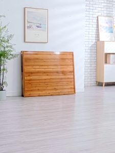 Tempat tidur lipat tunggal ganda dewasa rumah tangga sederhana bambu papan keras kayu solid tempat tidur kecil