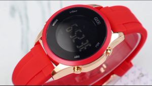 Paket Box Exclusive Small + Paperbag / Jam Tangan Guou Bulat Digital VA-783DA / Jam Tangan Fashion Wanita Tali Rubber Diameter 4 cm