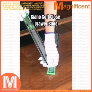 Giano Ball Bearing Soft Close Full Extension 22\" Drawer Slide Guide for Cabinet (1 pair) (Zinc Plated)