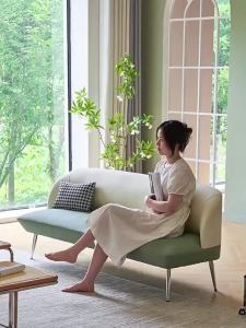 Nordic Sofa Sofa 3 Seater Sofabed Lazy Sofa Chair Sofa Bedroom Leather Art Home Living Room Cat Scratch Leather Double 沙发