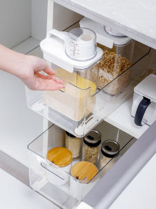 Multifunctional Kitchen Bathroom Cabinet Drawer Slide Tracks No Drilling Required Quiet Pull out Slides Storage Box Organizer