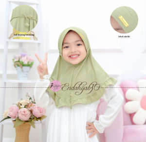 Endahijab30 Kerudung Anak Perempuan Model Ropel Rempel / Kerudung 4 - 7 Tahun Perempuan / Hijab Tali Kepang Ulir Model Rempel Bawah / Plat Akrilik Premium Jersey Belarina