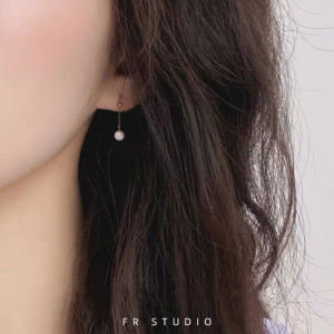 Natural Pearl Earrings Clip-On Elegant Long Style S925 Sterling Silver No Piercing Required Womens Fashion Jewelry Accessories