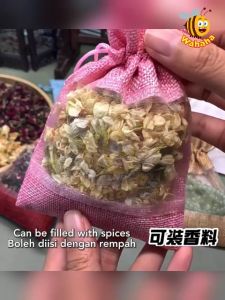 Wahaha Window Cute Drawstring Bag Pouch Bag Jute Bag Jewellery Bag Linen Burlap Bag Birthday Bag Beg Guni Uncang emas 收納袋 麻布袋