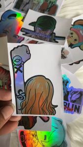 Stiker Hologram Nami One Piece Ukuran 8 cm