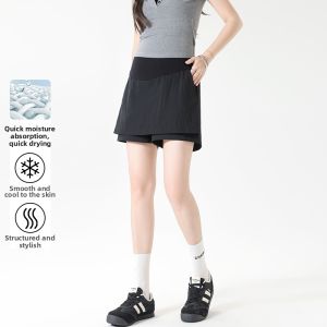 MIDULI | Maternity Short Skirt For Petite A-Line Pencil Skirt With Abdomen Support