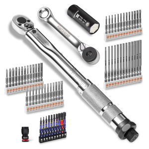 Geinxurn Professional Torque Wrench Anti-Slip Tool Dual Range with Case for Bicycle Motorcycle Car Maintenance