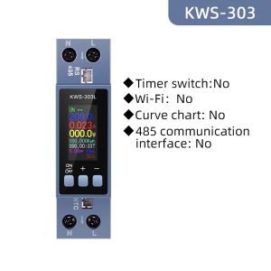 AC 100-290V/40A Power Energy Meter 8-in-1 Color Screen Multi-function AC Energy Power Voltmeter Voltage Amps Watt Kwh Meter