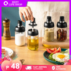 Thickend Kitchen Spoon Lid Integrated Seasoning Glass Jar Spice Airtight Containers Condiment Salt Storage Bottles
