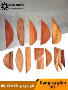 Clay Modeling and Wheel Throwing Tools 14pcs Wooden Scraping Tool Set
