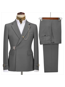 Bộ Vest Nam Ôm Dáng 2 Mảnh Gồm Áo Khoác Blazer Và Quần Phong Cách Thiết Kế Ý Giản Dị Thích Hợp Cho Tiệc Cưới Áo Khoác Có Ve Và Khóa Kéo.