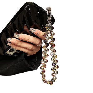 Handmade Luxury Sparkling Crystal Diamond Mobile Phone Lanyard Charm Pendant Bracelet Suitable For Phone Cases AirPods Car Keys