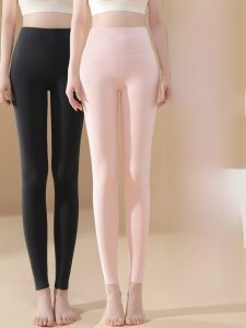 Womens High Waist Thickened Lamb Velvet Autumn Pants Inner Wear Seamless Dervo Cotton Pants Northeast Style Thermal Trousers