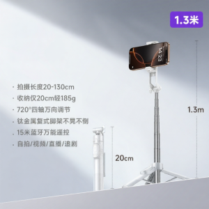 Lisen | Portable Tripod Selfie Stick 360 Rotation Stabilized Vlogging