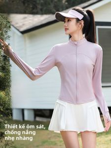 MiiOW | Áo chống nắng yoga nữ dáng ôm mùa hè chống tia UV mới 2025 Áo chống nắng nguyên chất Ice Sensation eo dài tay cổ đứng