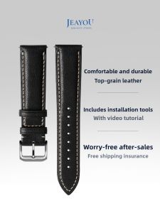 JEAYOU | Leather Rubber Steel Watch Strap