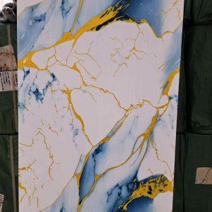 Wallpaper Sticker Dinding Marmer Hijau Bercak Gold Marble Mewah