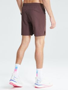 Lulu Mens Sport Quick Dry Shorts Summer Thin Breathable Running Fitness Ice Silk Pocket Zipper Five-Quarter Length Pants