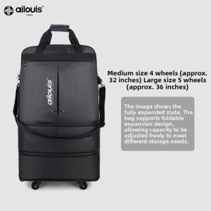 ailouis | Large Capacity Foldable Travel Luggage with Omni Wheels Student