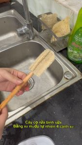 Cây Cọ Rửa Bình Sữa Bằng Xơ Mướp Tự Nhiên KB Ecolife  4 cánh Không Hoá Chất Tẩy Trắng Rửa Sạch Bình Sữa An Toàn