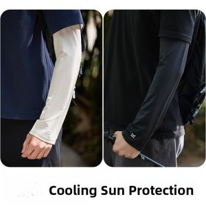 MiiOW | Mens Ice Silk Sun Protection Sleeve Covers Summer Outdoor Fishing Cool Feeling Nylon Mid Stretch Protective Arm Covers