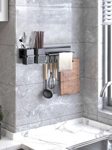 Kitchen Wall-Mounted Storage Rack New Model Waterproof Moisture-Proof Chopsticks Organizer Aluminum Alloy Anti-Mold