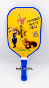 Disney Official Kids Pickleball Paddle - Zootopia / Frozen Elsa / Stitch / Mickey Mouse - Premium Fiberglass Lightweight Racket