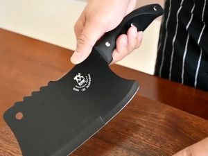 Household kitchen knife chopping dual-purpose bone chopping bone knife sharp kitchen knife black steel chopping dual-purpose kitchen knife spot