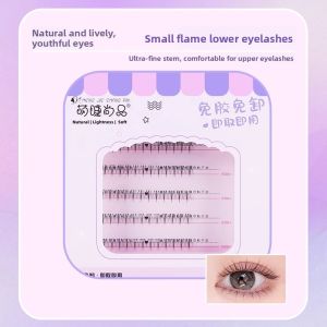 MENGJIESHANGPIN | Korean Style Natural Looking Fake Eyelashes For Womens Group Three Sisters Rich Girl Easy To Use Thickened Curly Human Hair