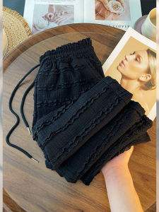 Quần Ống Rộng Cỡ Lớn 300 Pound Phong Cách Retro Có Viền Gỗ Cho Nam Mùa Hè Quần Dài Ống Đứng Rộng Rãi Đa Năng Thường Ngày