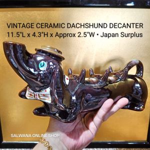 VINTAGE CERAMIC DACHSHUND DECANTER • JAPAN SURPLUS • DECANTERS