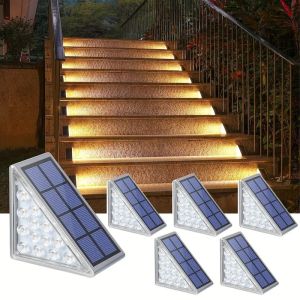 13Led Solar Step Light Outdoor waterproof Warm White Stair Lamp for Home Garden Patio Porch Deck Landscape Decorations