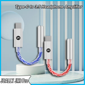 JCALLY JM6 Pro HiFi Audio Amplifier Headphone Adapter HD Microphone Type C to 3.5mm Jack Blue Red Audio Cable For Phone Computer