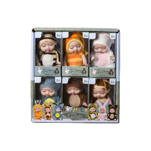 Bộ 6 Búp Bê Công Chúa Mini Dễ Thương Mô Phỏng Em Bé Đang Ngủ Đồ Chơi Hoạt Hình Dễ Thương Quà Tặng Cho Bé Gái 3-6 Tuổi Làm Từ Dây Thừng Cotton & Len