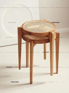 NONG HOME | Minimalist Nordic Circular Stool Wooden Stackable