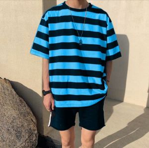 Kaos Salur garis garis Stripe Pria Kaos Baju kaos Distro Baju kaos Terlaris Baju kaos terlaris
