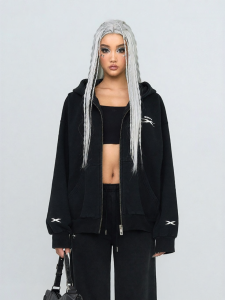 SMFK | Oversized Embroidered Cotton Hooded Jacket