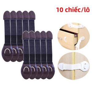 10 Chiếc Khóa An Toàn Đa Năng Cho Bé Khóa Ngăn Kéo & Tủ Chống Trẻ Em Không Cần Đục Lỗ Chống Kẹp Nhựa Thiết Bị Cho Bé Dành Cho Trẻ Từ 0-36m