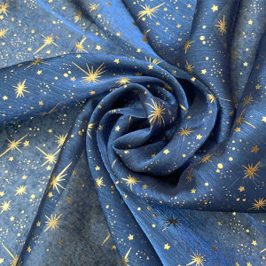 Glitter Shiny Bronzing Star Moon Organza ผ้า Gilded Crepe Tulle DIY เย็บหัตถกรรมงานแต่งงานวันเกิดตกแต่งฉากหลัง
