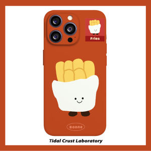 Cute Cartoon French Fries Design Phone Case Two-In-One Simple Sketch Style Compatible with Apple Huawei Xiaomi And Other Models