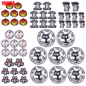 10PCS/lots Animal Duck Cat Frog Patch Cartoon Interesting Cartoon Patch Iron On Patches For Clothing Jackets Jeans Sew Stickers