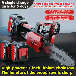 Garden cutting tools carving industry 12-inch chainsaw brushless motor portable cordless chainsaw rechargeable lithium-ion battery 36V