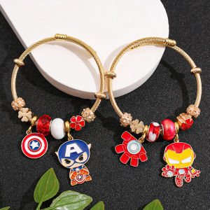 Marvel | Marvel Cute Spiderman Colorful Enamel Bracelet Pendant Detachable DIY Bracelet Captain America Cosplay Props Gifts