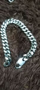 GELANG RANTAI BAJA PUTIH ANTI KARAT /GELANG PRIA
