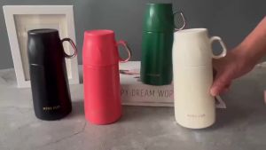 Portable Stainless Steel Insulated Bottle with Lid and Handle Mini Insulated Mug Thermos Vacuum Bottle for Home Office Student
