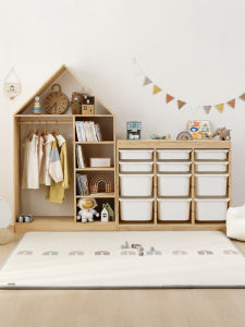 XIAOHUAMEIMEI | Real Wood Childrens Storage Cabinet