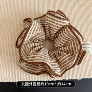 ริบบิ้นโบว์หัวขนาดใหญ่ลายทาง ยางรัดผมสำหรับผู้หญิง สไตล์เกาหลี ยางรัดผมแบบลำลอง เหมาะสำหรับทุกฤดูกาล