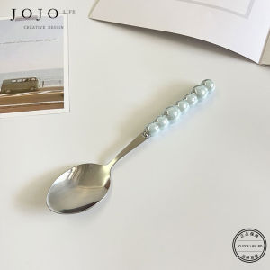 Thìa Ngọc Trai Bằng Thép Không Gỉ Màu Xanh Nhạt JOJOS L PD Sang Trọng Nhẹ Nhàng Phong Cách Hàn Quốc Phổ Thông Dùng Tại Nhà