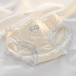 Pure Cotton Antibacterial Triangle Underwear Womens Mid-Waist Briefs Breathable Comfortable Cotton Panties for Students